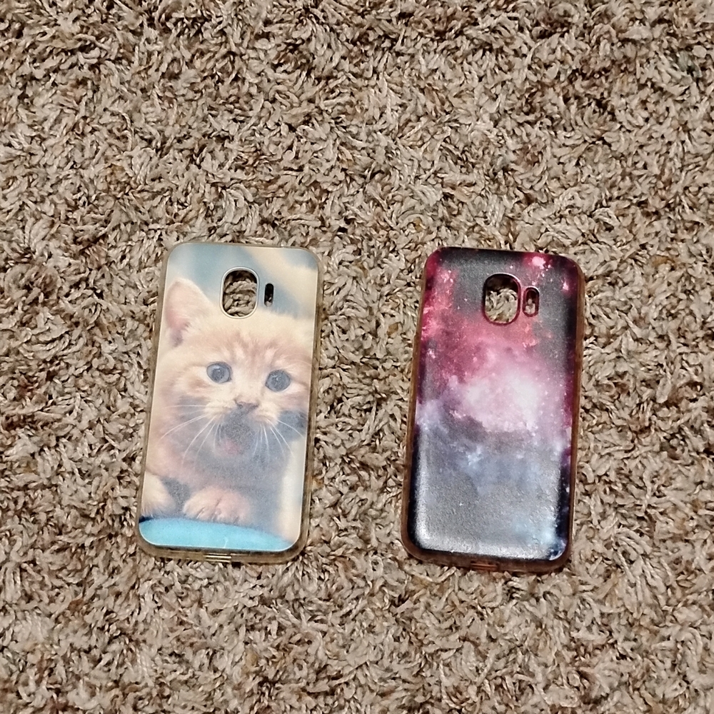Cute Cat and Galaxy Phone Cases